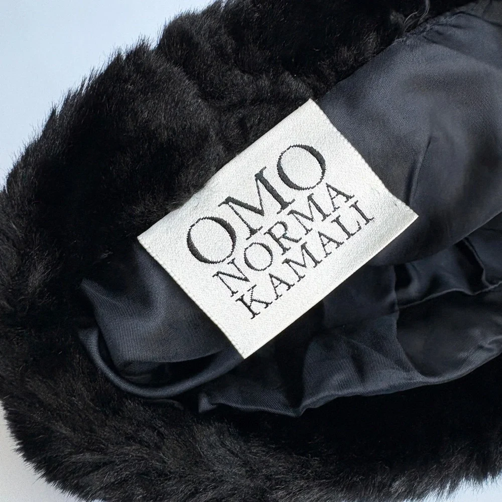 Vintage Norma Kamali OMO Black Faux Fur Sculptural Hat 1980s HTF